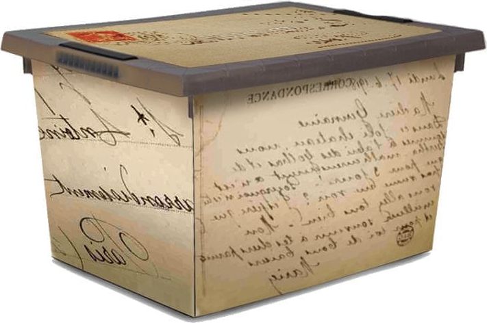 Jelenia Plast Úložný box s kolečky Old Letter 45 l - obrázek 1