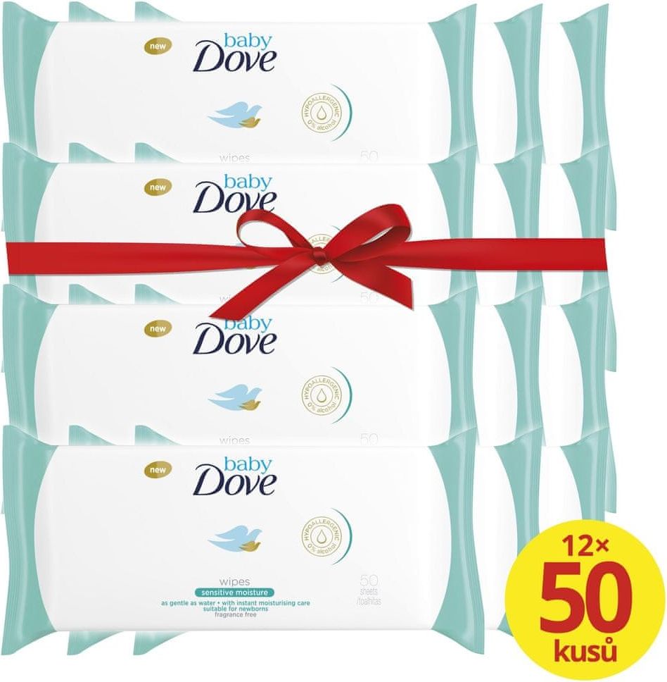 Baby Dove Sensitive Moisture vlhčené ubrousky 12x 50 ks - obrázek 1