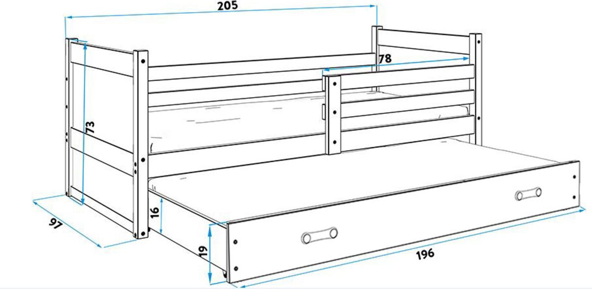 Dětská postel Ourbaby Rocky 200x90 cm - obrázek 4