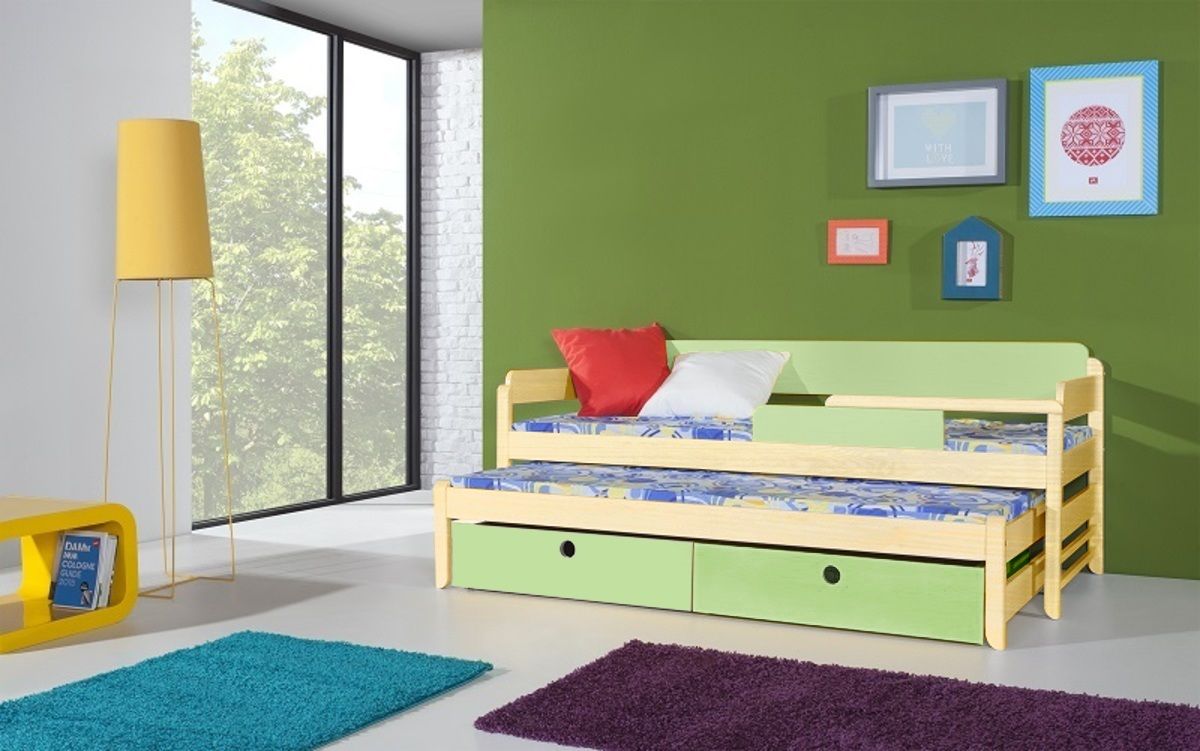 Dětská postel Ourbaby Natu přírodní zelená 180x80 cm - obrázek 1