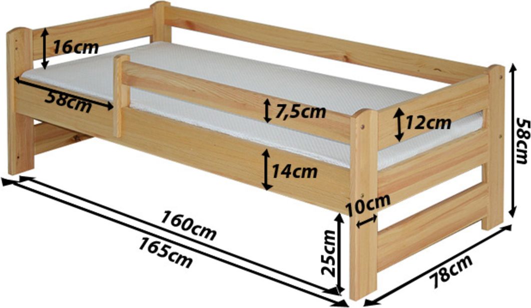 Dětská postel Ourbaby Guardy Alder olše 160x70 cm - obrázek 7
