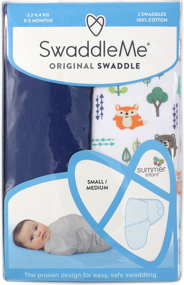 Dětská zavinovačka SwaddleMe S modrá/lesní motiv 2ks - obrázek 5