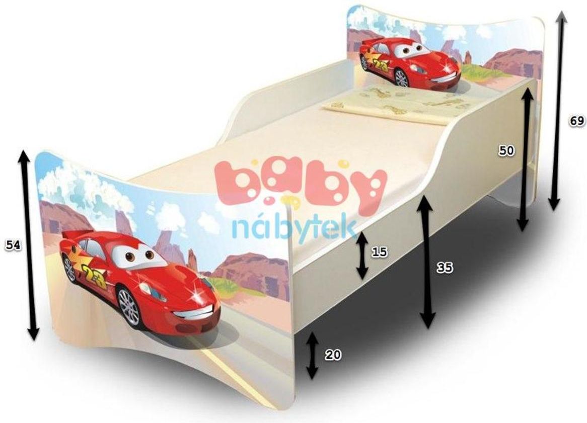 Dětská postel Ourbaby Racer bílá 160x70 cm - obrázek 5