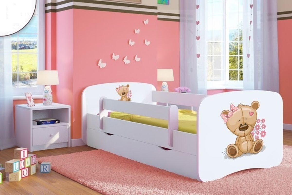 Dětská postel Ourbaby Teddy Bear bílá 180x80 cm - obrázek 1