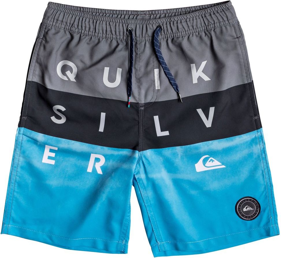 Quiksilver chlapecké plavky Word Blocks Volley 176 šedá/modrá - obrázek 1