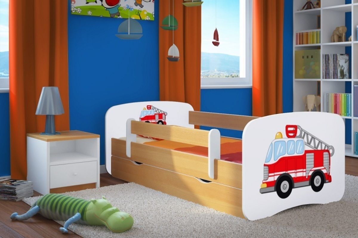 Dětská postel Ourbaby Fire Truck buk 140x70 cm - obrázek 1