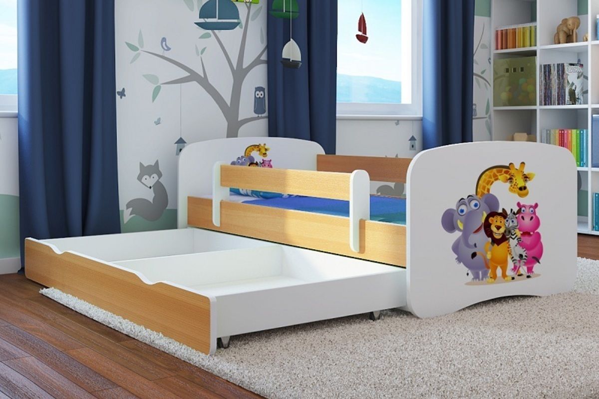 Dětská postel Ourbaby ZOO III buk 180x80 cm - obrázek 1