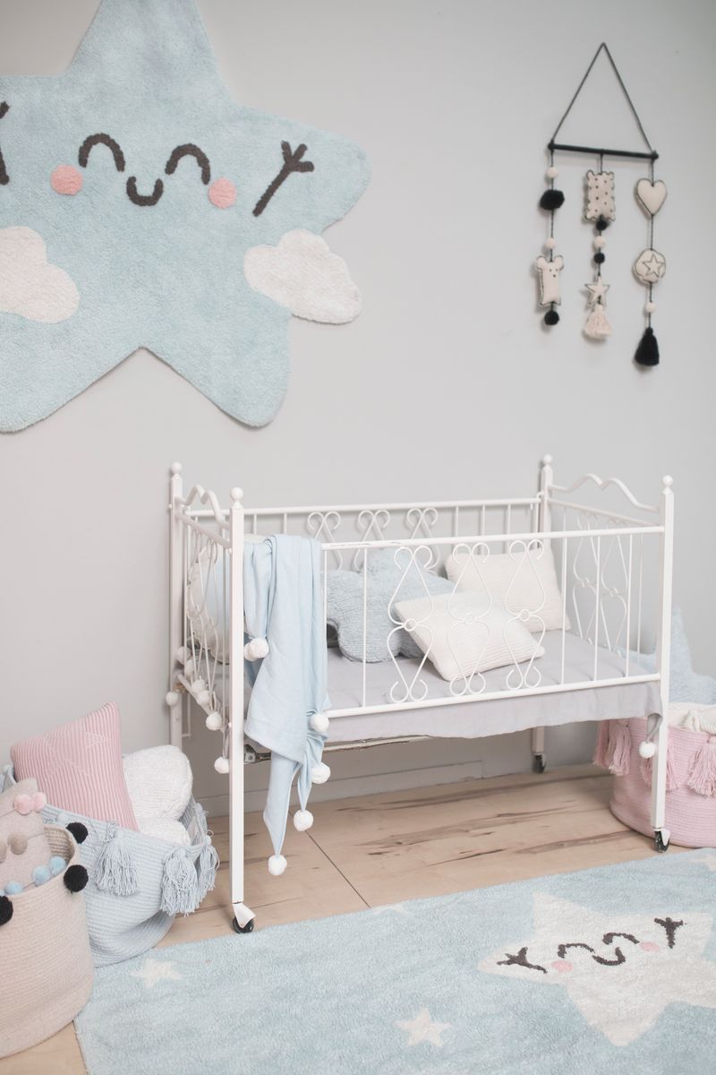 Koberec Ourbaby Happy Star 30261-0 jiný průměr 120 cm bílá modrá - obrázek 3