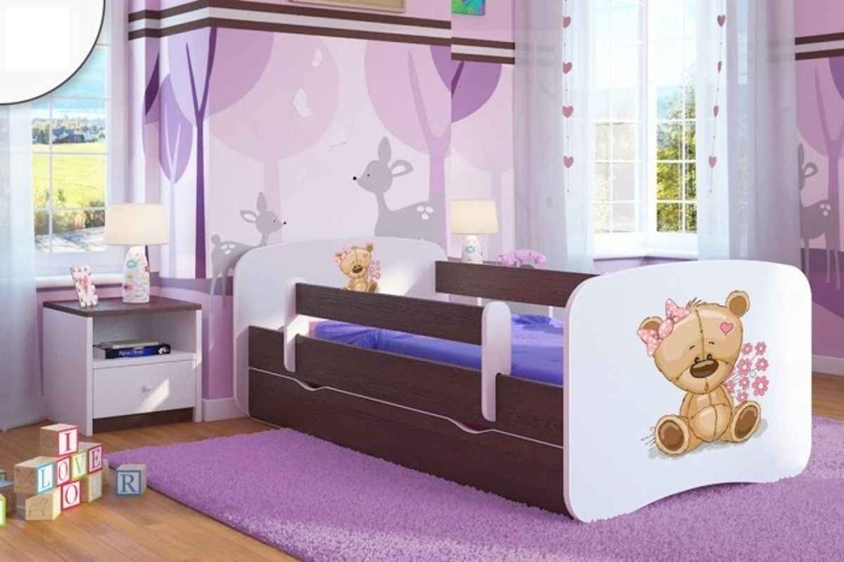Dětská postel Ourbaby Teddy Bear ořech 140x70 cm - obrázek 1