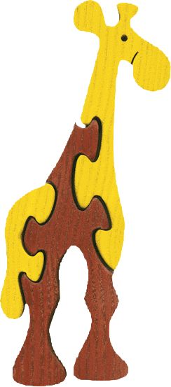 Dřevěné vkládací puzzle z masivu - malá žirafa - obrázek 1