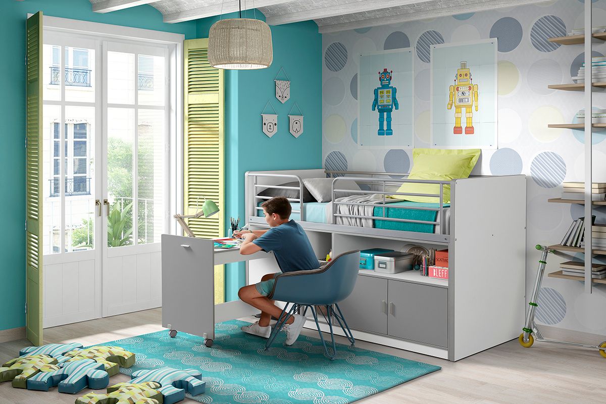 Dětská postel VIPACK FURNITURE Bonny šedá 200x90 cm - obrázek 1
