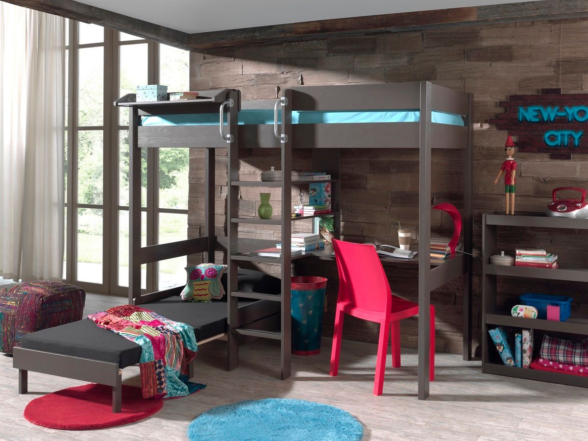 Dětská postel VIPACK FURNITURE Pino šedá 200x90 cm - obrázek 2