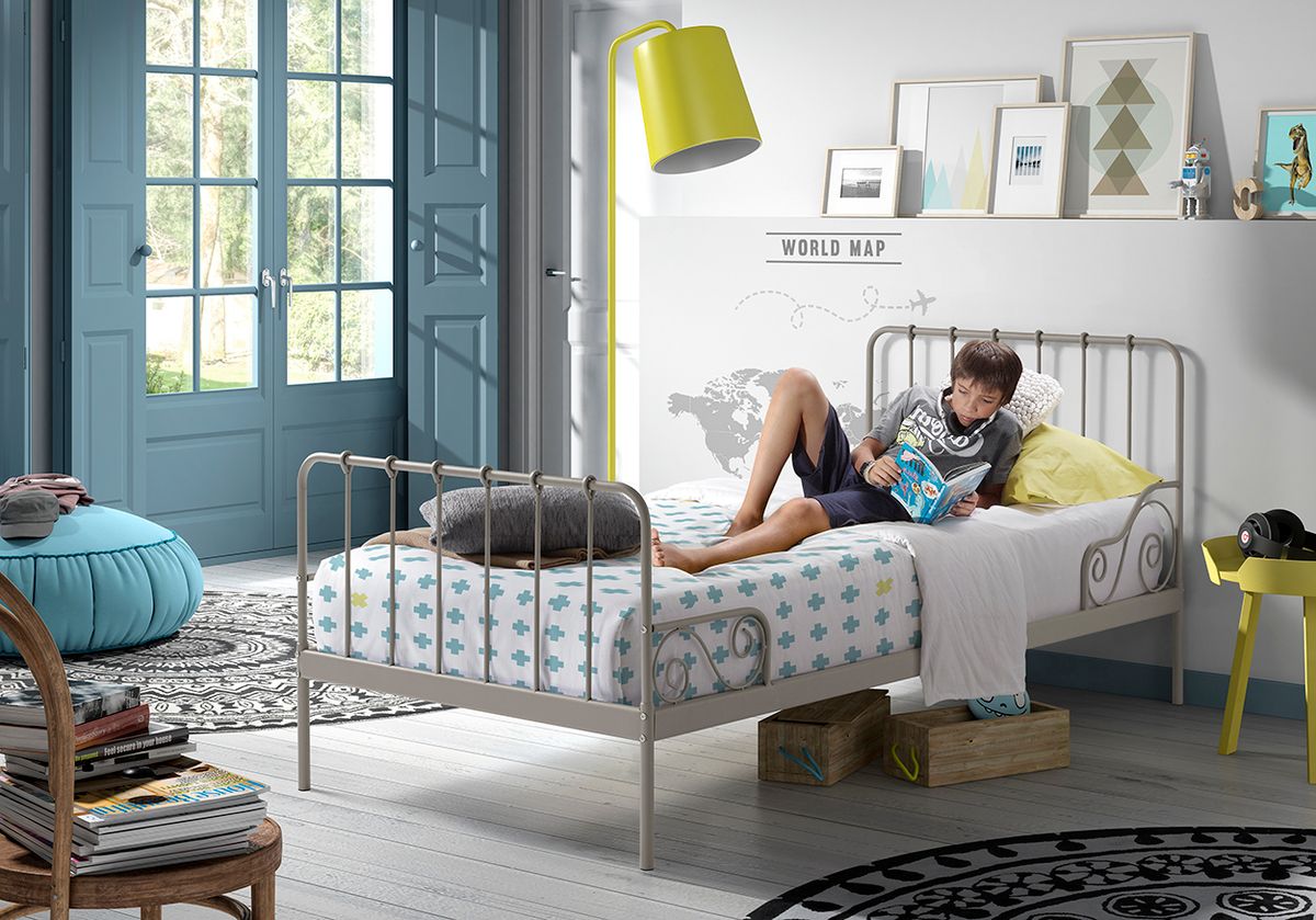 Dětská postel VIPACK FURNITURE Alice šedá 200x90 cm - obrázek 1