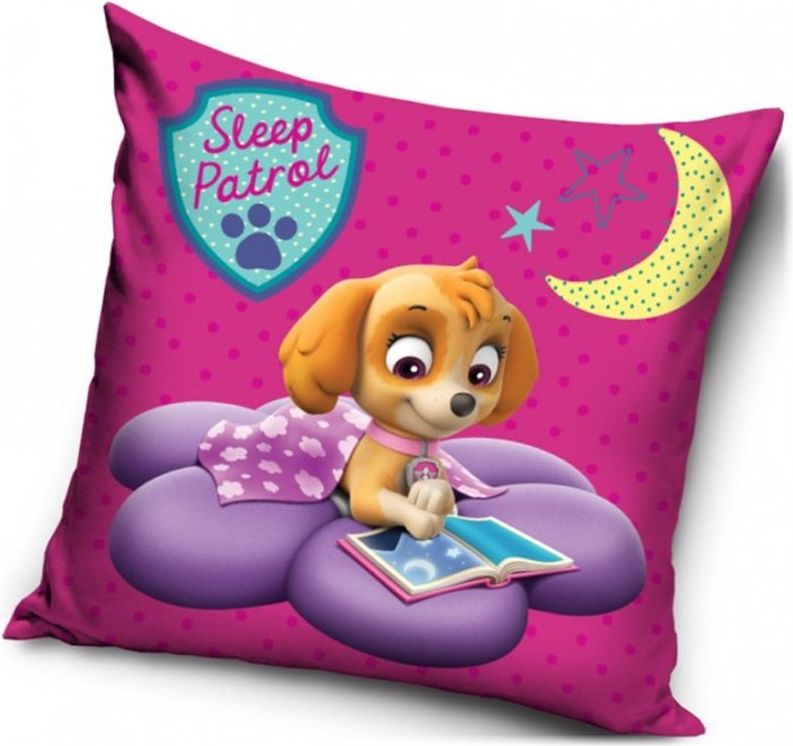 Carbotex · Povlak na polštář Tlapková patrola - Paw Patrol - růžový motiv Skye čtenářka - 40 x 40 cm - obrázek 1