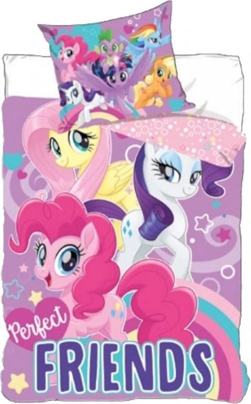 Setino · Dívčí bavlněné ložní povlečení My Little Pony - motiv Perfect friends - 100% bavlna - 70 x 90 cm + 140 x 200 cm - obrázek 1