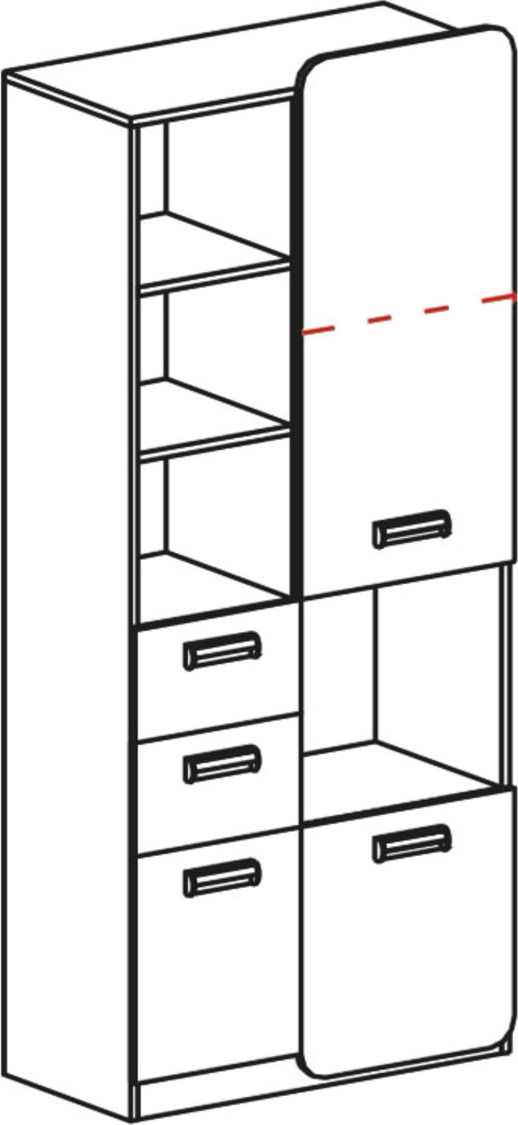 Kombinovaná šatní skříň L7 fialová - obrázek 7