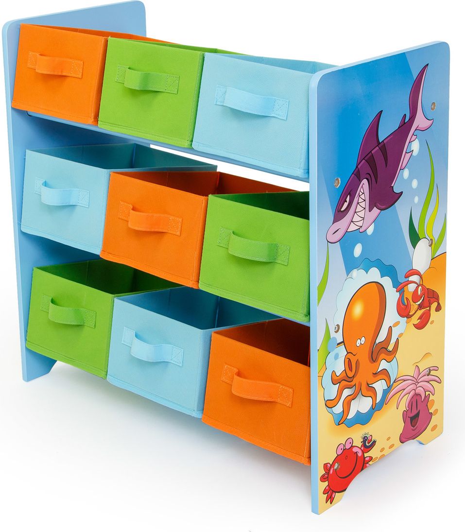 Ourbaby dětská komoda Sea MDF deska modrá oranžová - obrázek 1