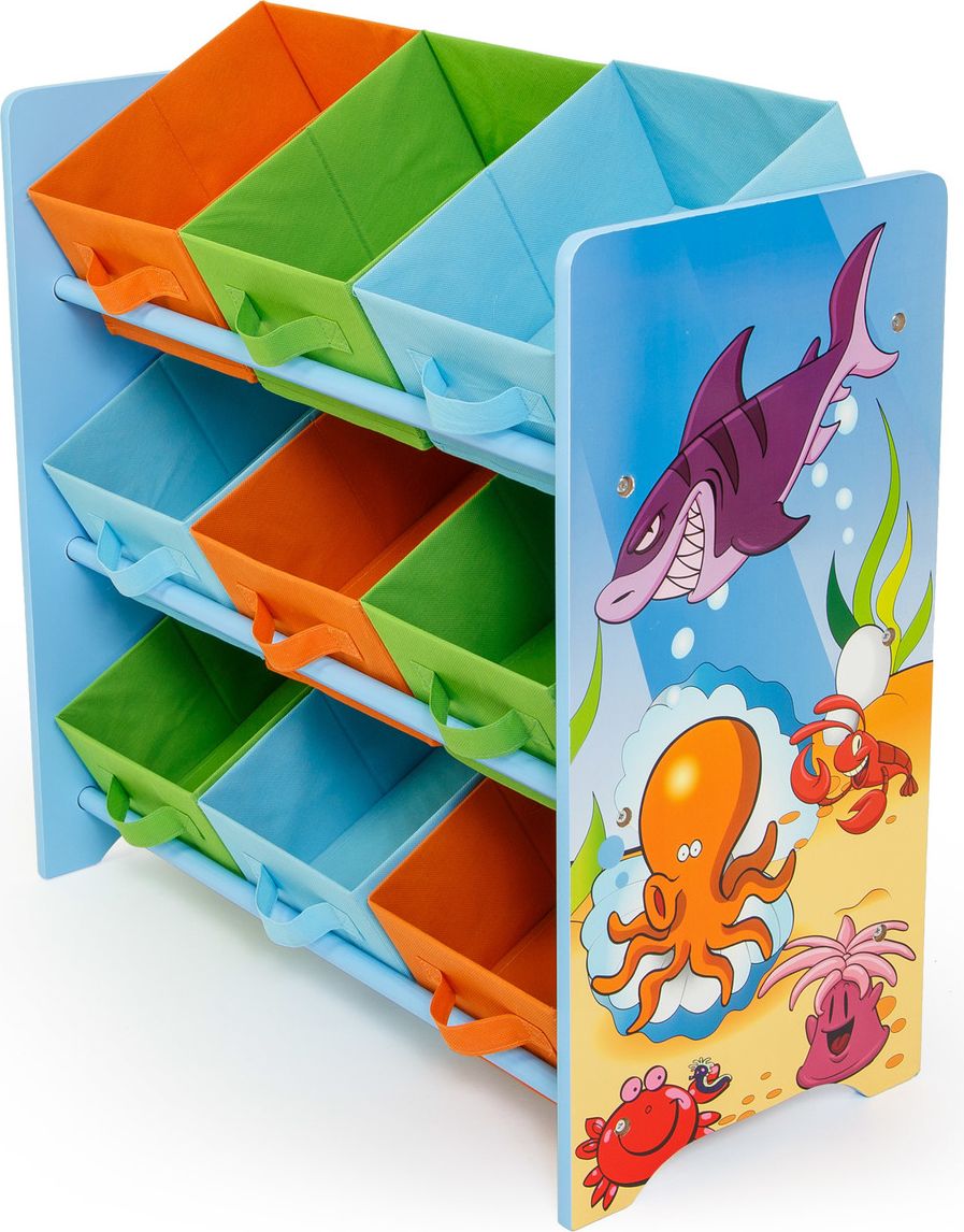 Ourbaby dětská komoda Sea MDF deska modrá oranžová - obrázek 2