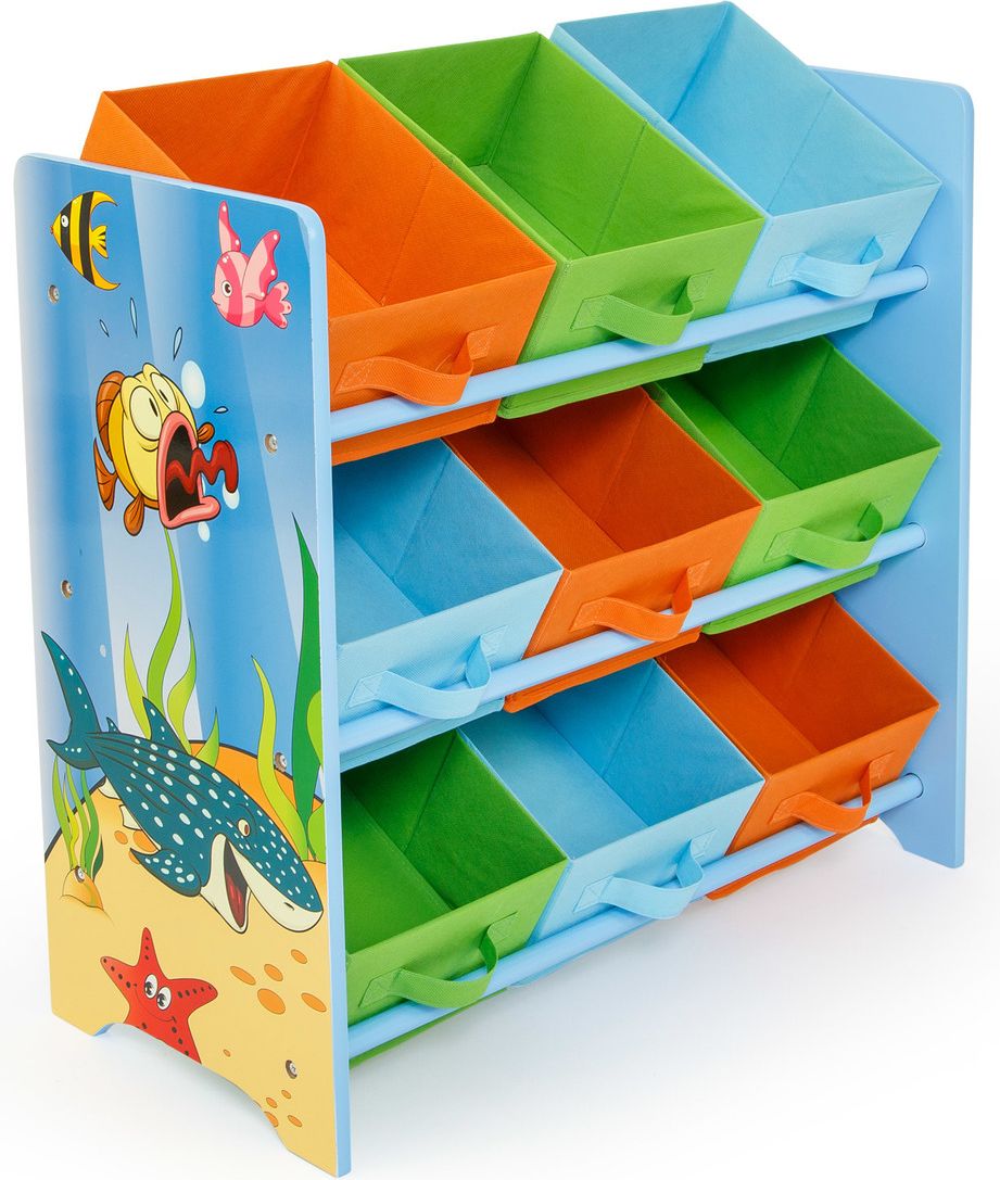 Ourbaby dětská komoda Sea MDF deska modrá oranžová - obrázek 3