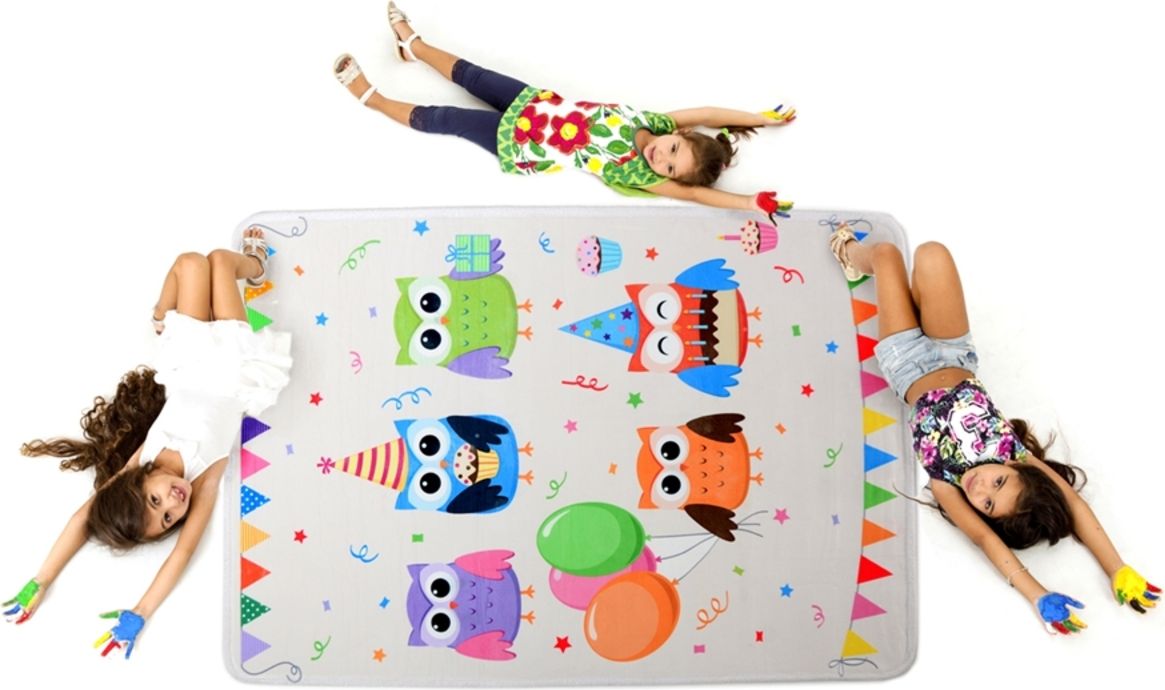 Koberec Ourbaby SOFT OWL PARTY 6080-0 120x170 cm šedá - obrázek 2
