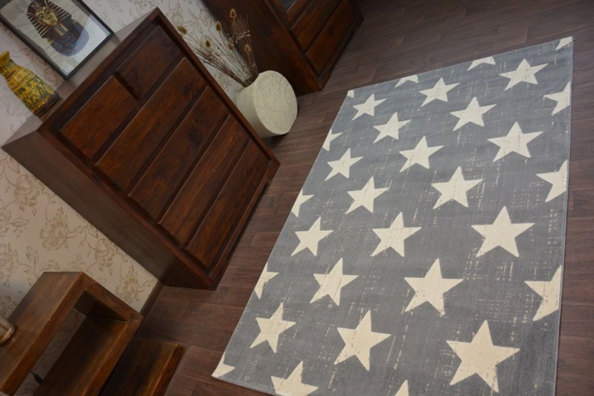 Koberec Ourbaby White Stars 14317-0 160x230 cm šedá - obrázek 2