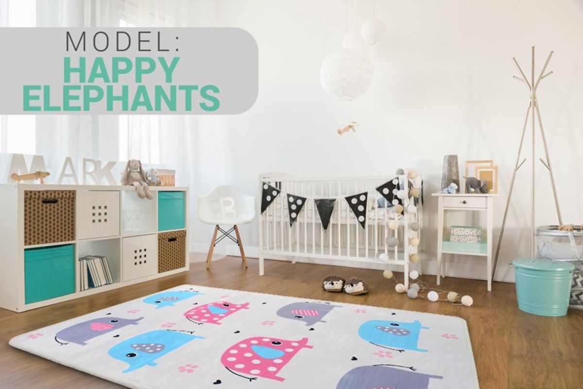 Koberec Ourbaby SOFT OWL HAPPY ELEPHANTS 13657-0 - obrázek 2