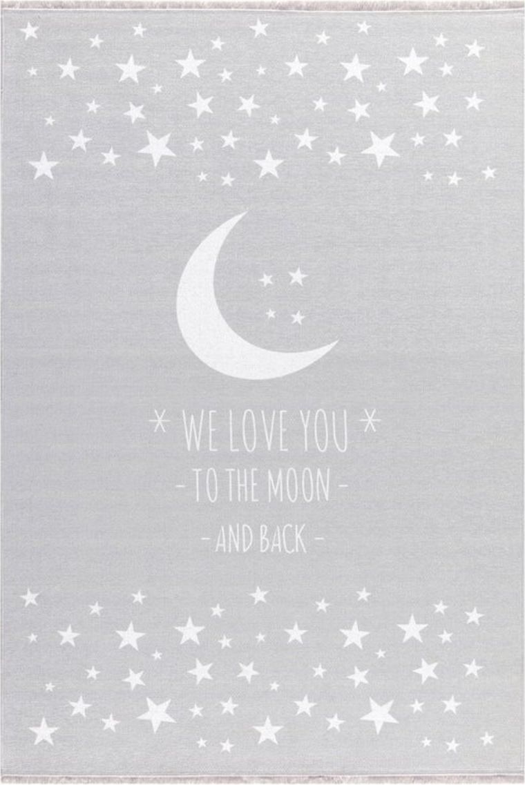 Koberec LIVONE Love you moon 18811-0 100x160 cm šedá - obrázek 1