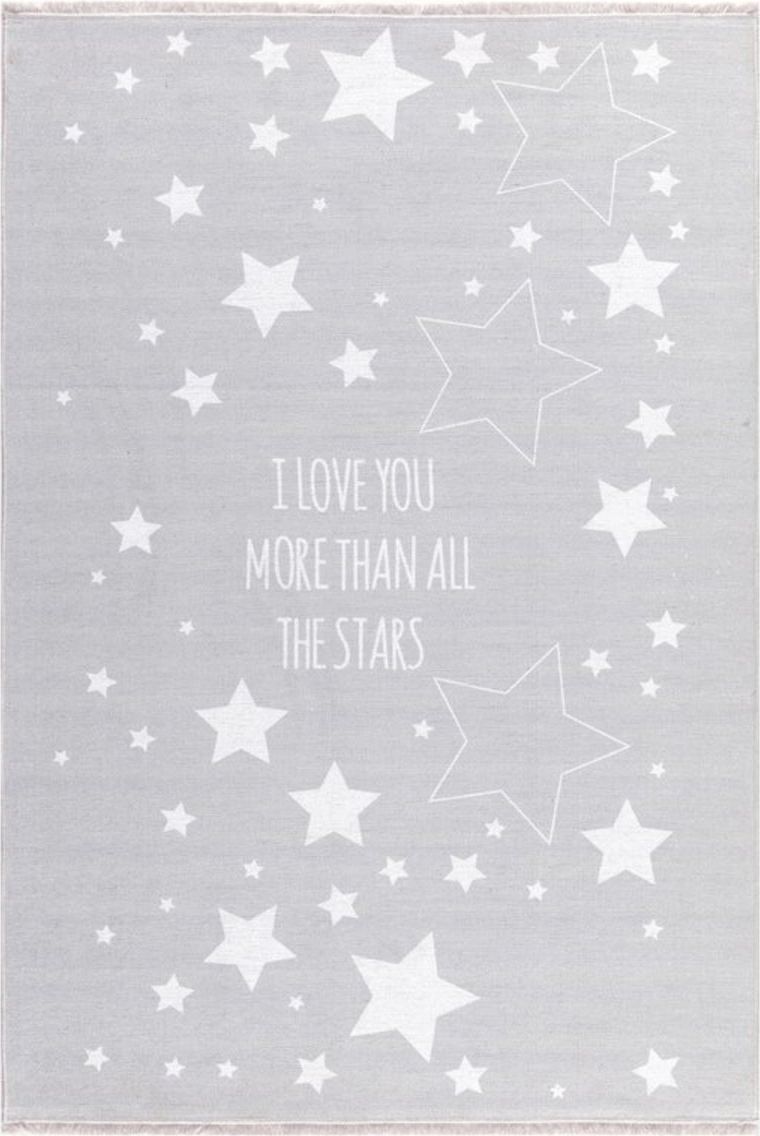 Koberec LIVONE Love you stars 18808-0 100x160 cm šedá - obrázek 1