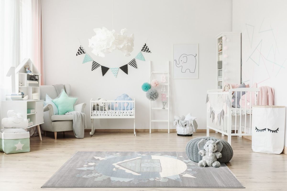 Koberec LIVONE Scandic Home 30514-0 obdélník 120x180 cm bílá modrá - obrázek 1