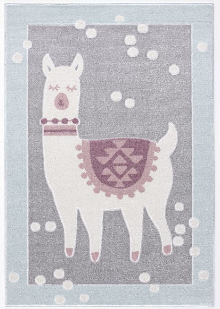 Koberec Ourbaby Lama 30513-0 obdélník 120x180 cm bílá modrá - obrázek 2