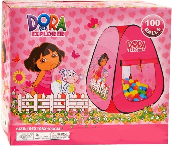 Dora růžový stan se 100ks míčků - obrázek 3