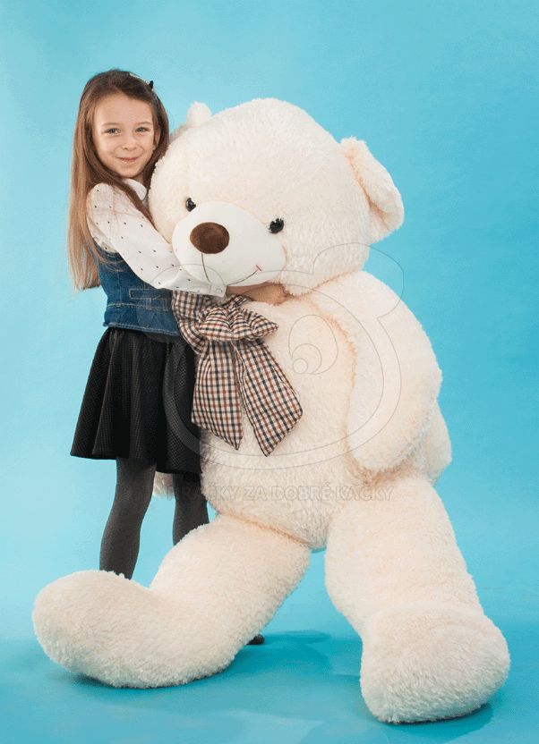 HračkyZaDobréKačky plyšový medvěd 150 cm bílý - obrázek 4