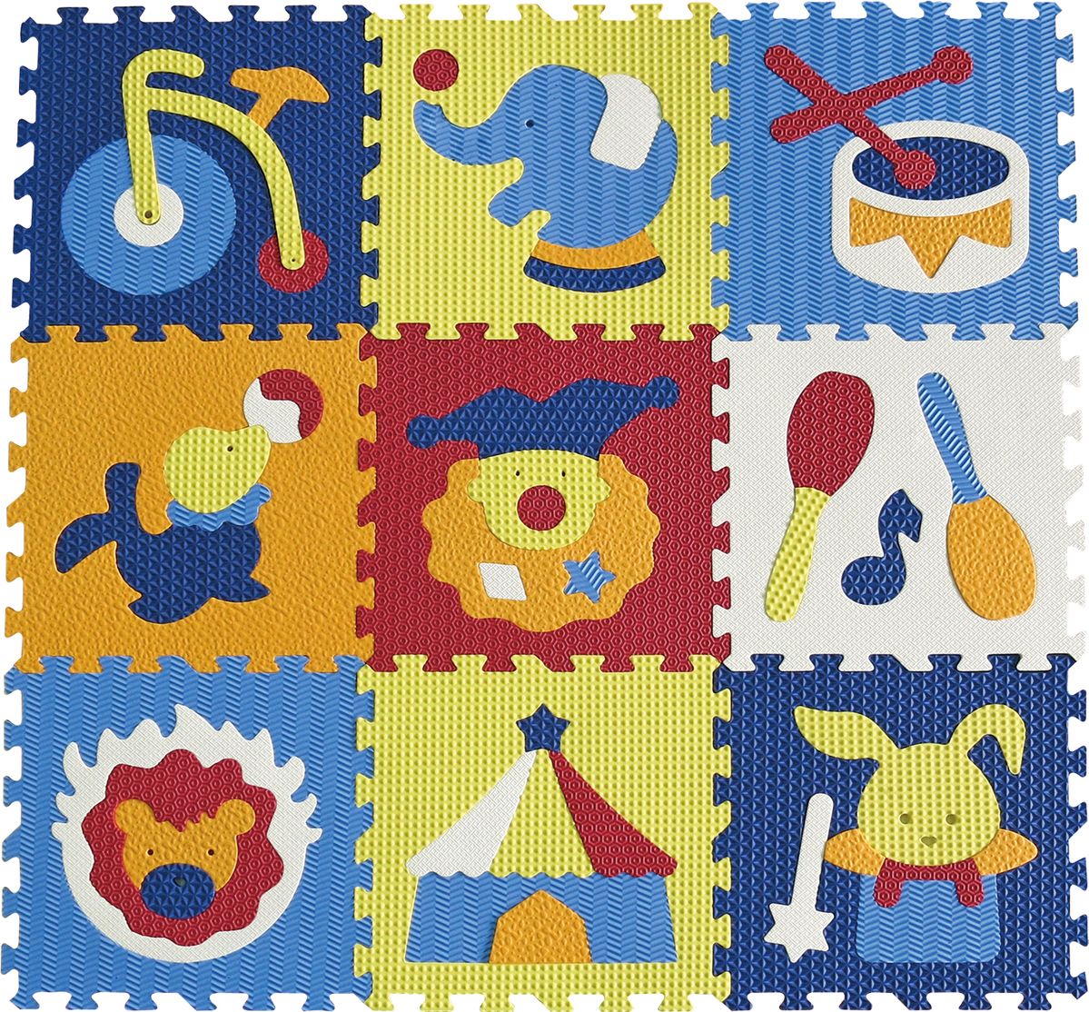 Pěnový koberec Ourbaby čtverec puzzle 92x92 cm červená modrá - obrázek 1