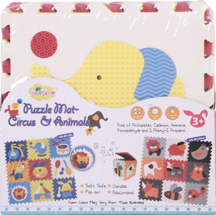 Pěnový koberec Ourbaby čtverec puzzle 92x92 cm červená modrá - obrázek 3