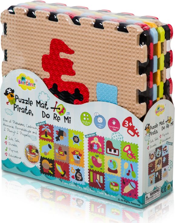 Pěnový koberec Ourbaby čtverec puzzle 92x92 cm červená modrá - obrázek 2
