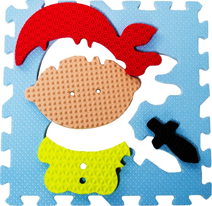 Pěnový koberec Ourbaby čtverec puzzle 92x92 cm červená modrá - obrázek 3