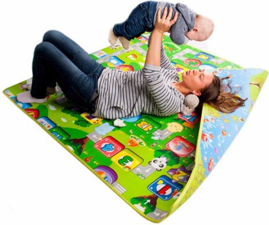 Pěnový koberec Ourbaby Fruit number obdélník 180x200 cm červená modrá - obrázek 3
