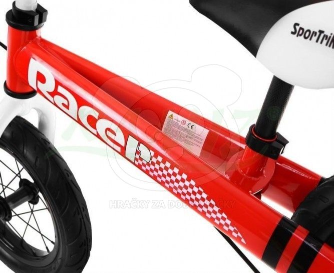Odrážedlo Sport Trike Racer s nafukovacími koly - červené - obrázek 4
