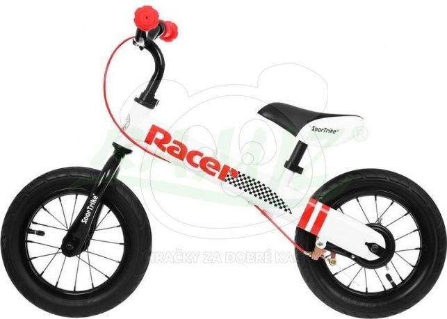 Odrážedlo Sport Trike Racer s nafukovacími koly - bílé - obrázek 2