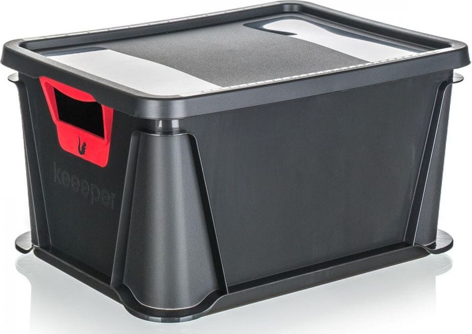 keeeper Přepravka se soft touch rukojetí, nosnost 20 kg, s víkem antracitová - obrázek 1
