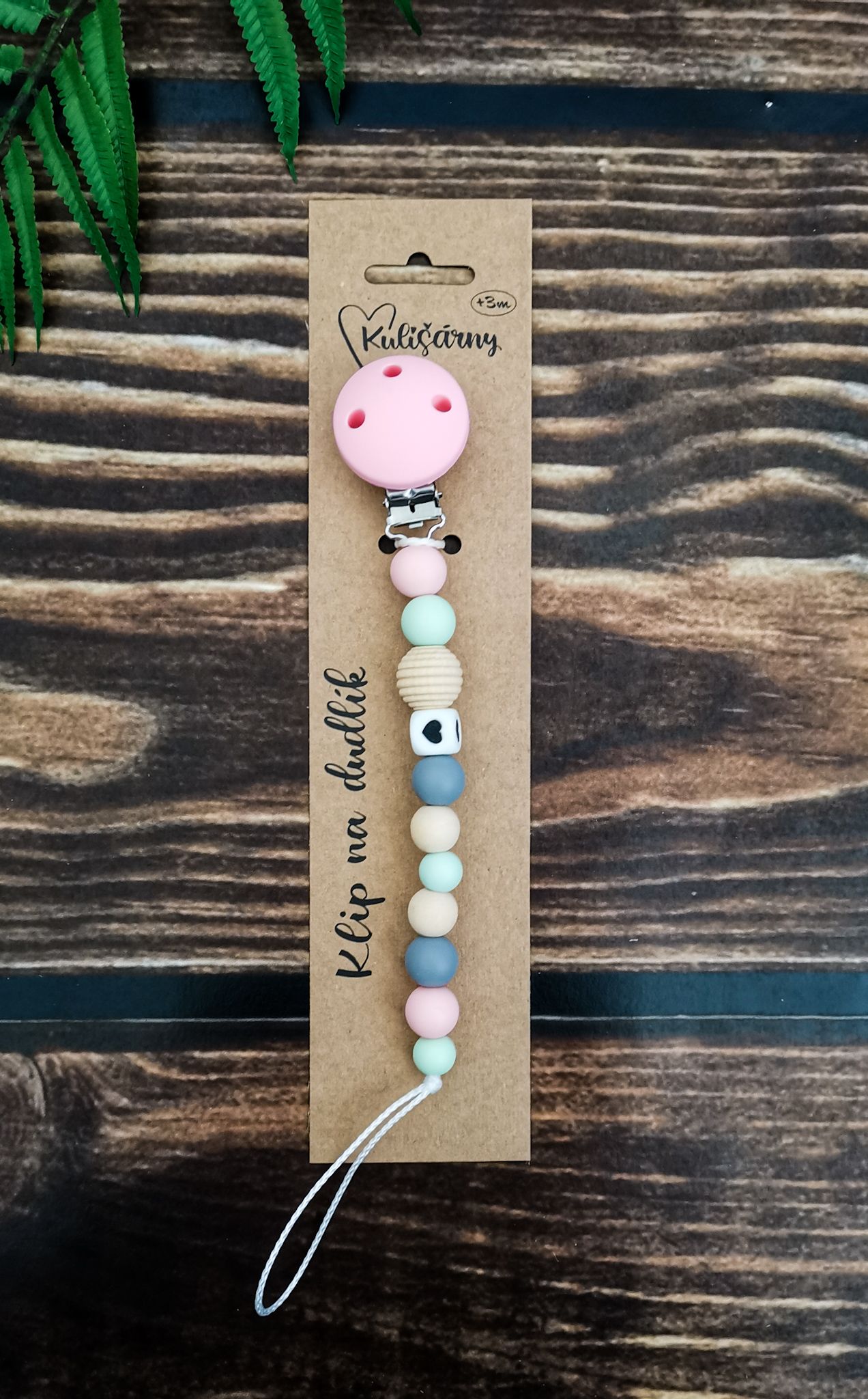 Kulišárny (handmade) Klip na dudlík ,,Pastelmint" - obrázek 1