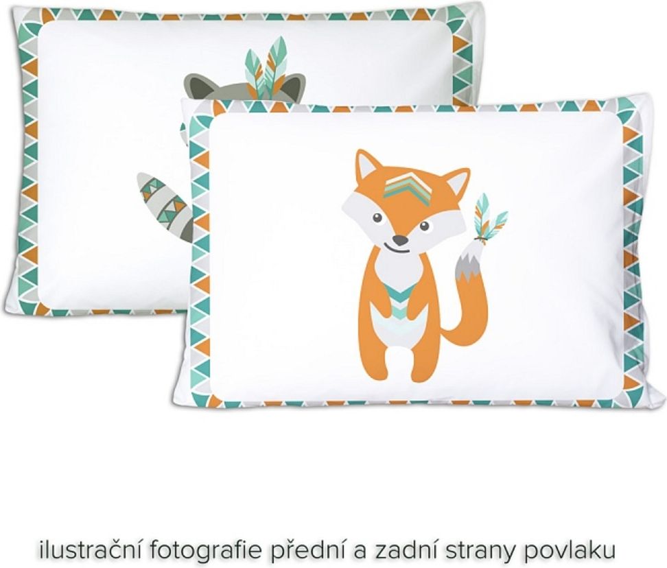 Povlečení Matějovský Fluffy 200x140 cm 70x90 bílá oranžová - obrázek 2