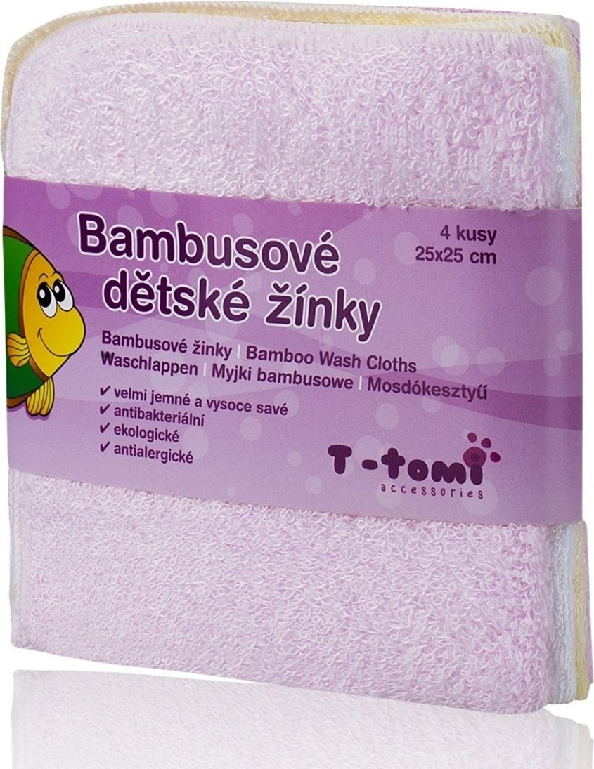Dětská bambusová koupací žínka žlutá - obrázek 1