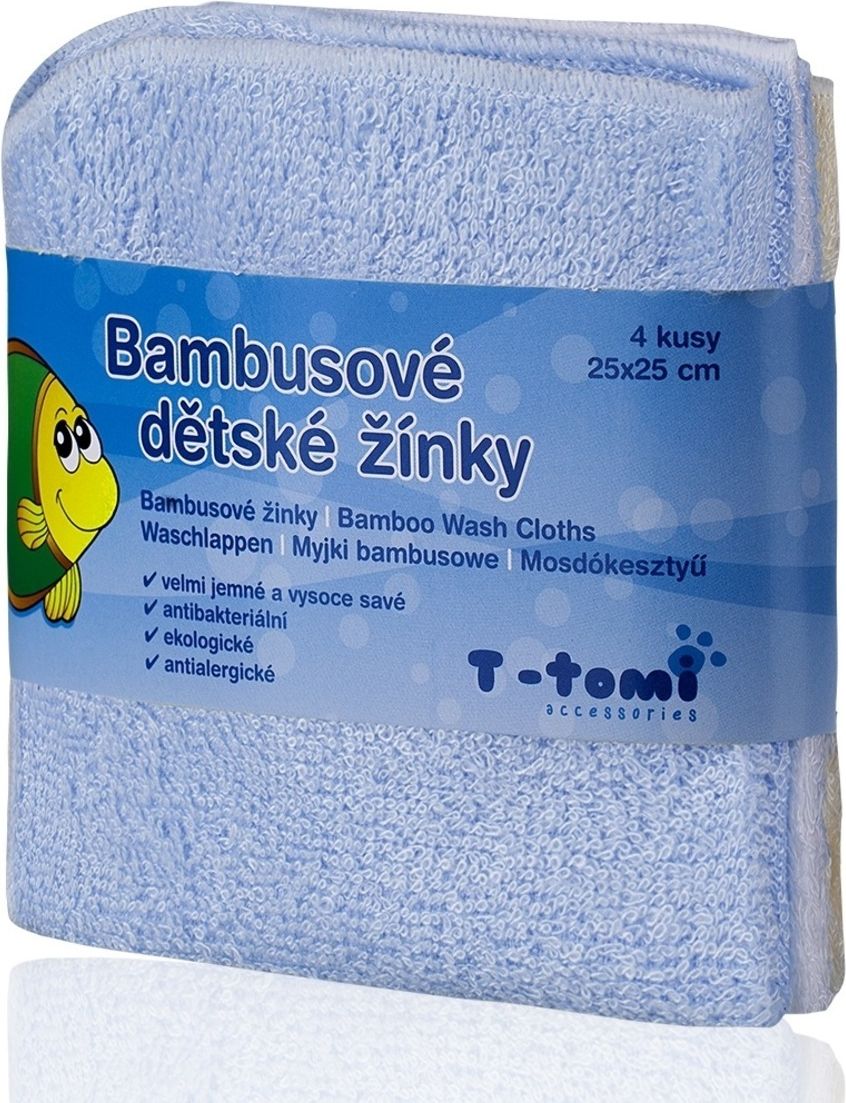 Dětská bambusová koupací žínka modrá - obrázek 3