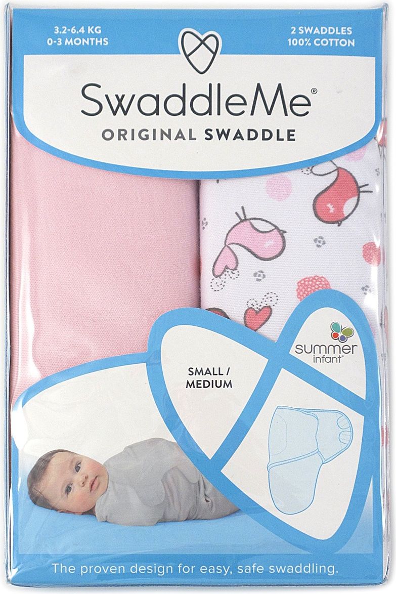 Dětská zavinovačka SwaddleMe S růžová/ptáčci 2ks - obrázek 5