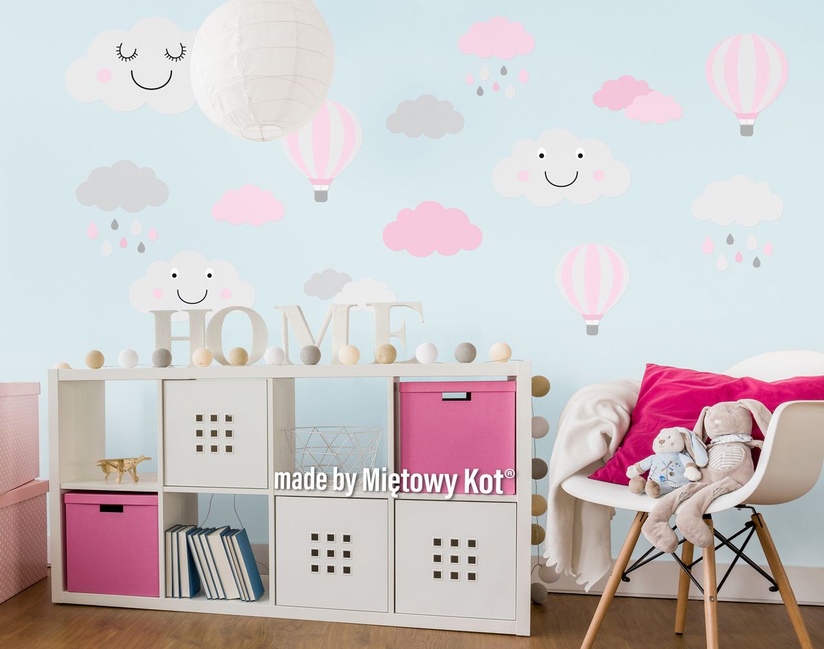 Samolepka na zeď Mint Kitten Clouds 6610-0, 210x120 cm - obrázek 1