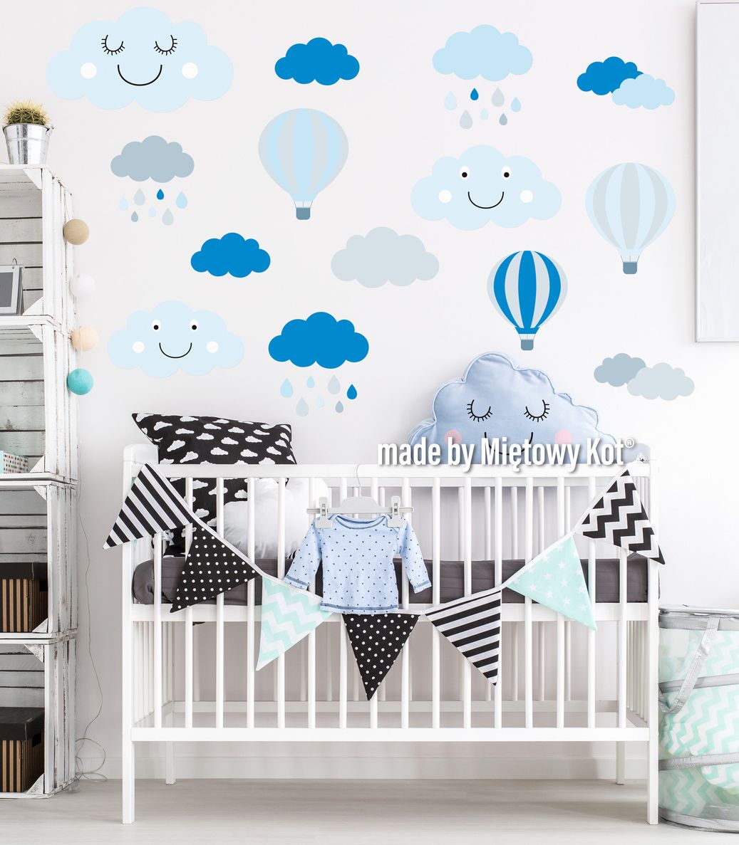 Samolepka na zeď Mint Kitten Clouds 6609-0, - obrázek 1