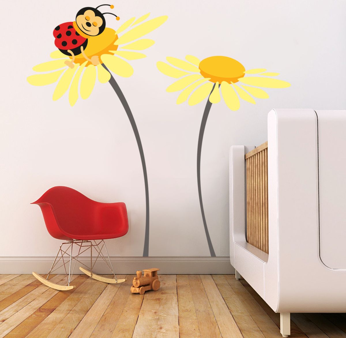 Samolepka na zeď Housedecor ladybird on flower 4950-0, 70x50 cm - obrázek 1