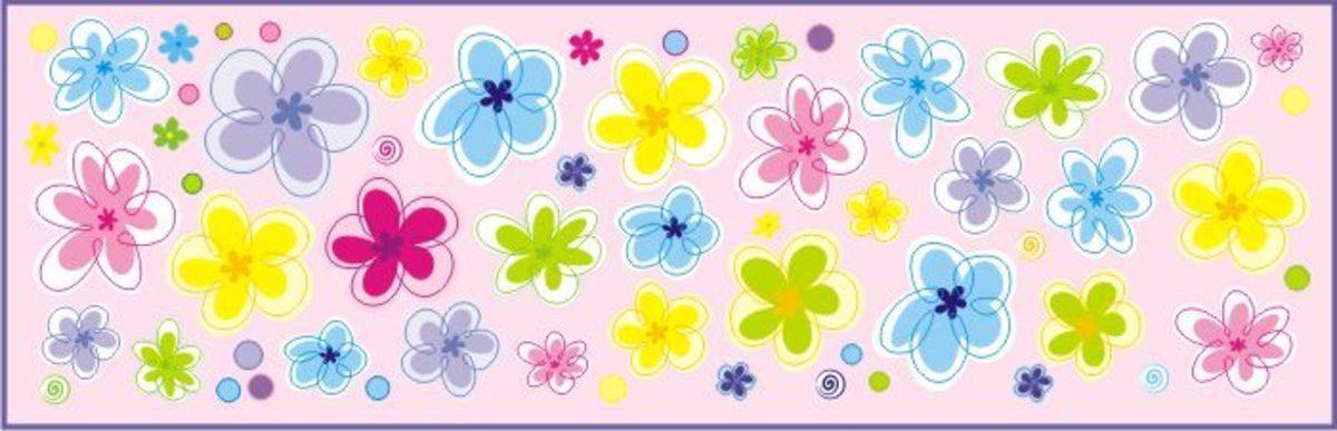 Samolepka na zeď Mint Kitten Flowers 643-0, 2,4 m2 - obrázek 1