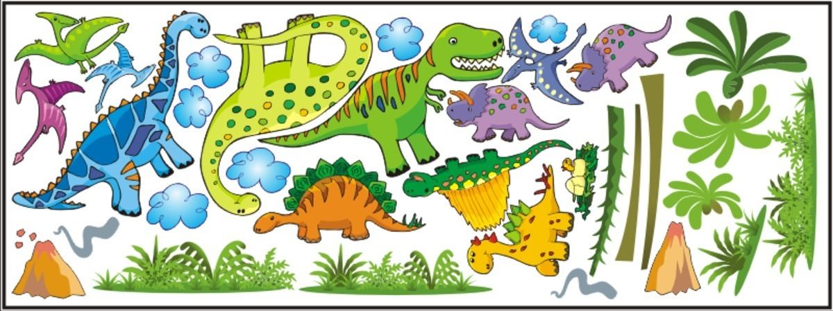 Samolepka na zeď Mint Kitten Dinosaurs 605-0, 2,4 m2 - obrázek 2